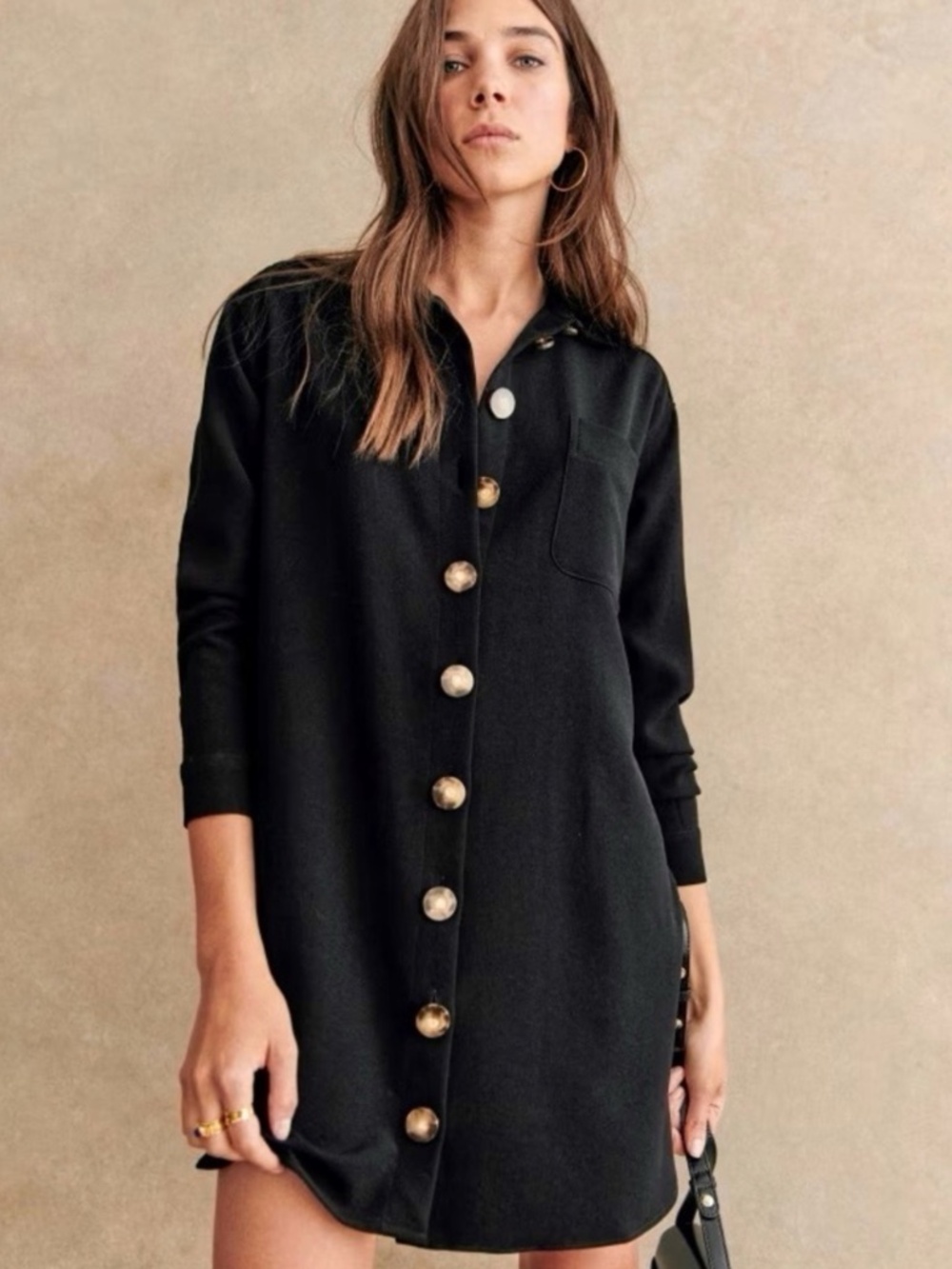 Sezane Sadie Dress Black - Size 2